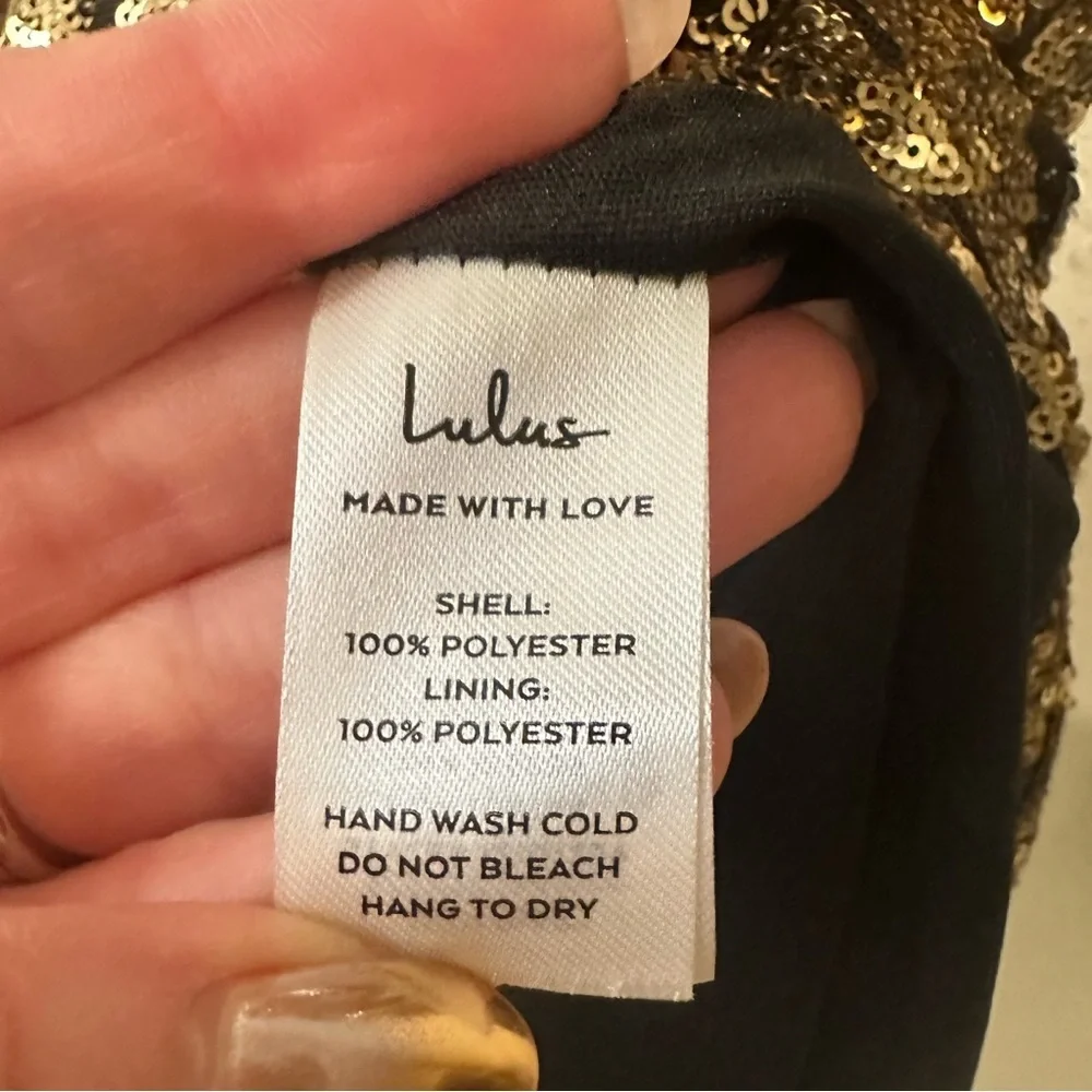 Lulu's Party Starts Now Shimmering Gold Sequin Long Sleeve Dress - Picture 6 of 11